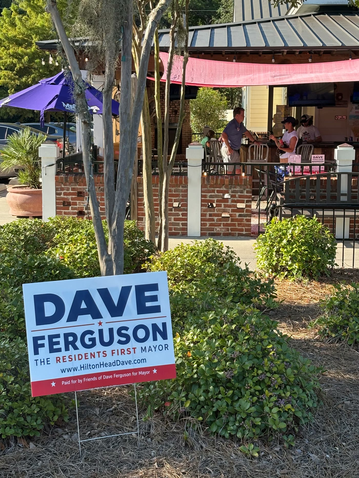 Dave Ferguson yard sign outside a meet and greet