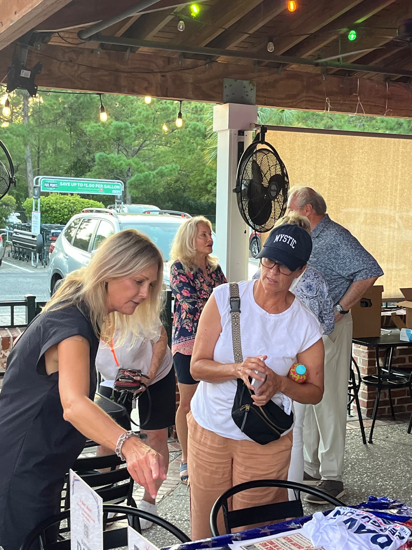 Residents picking up campaign materials