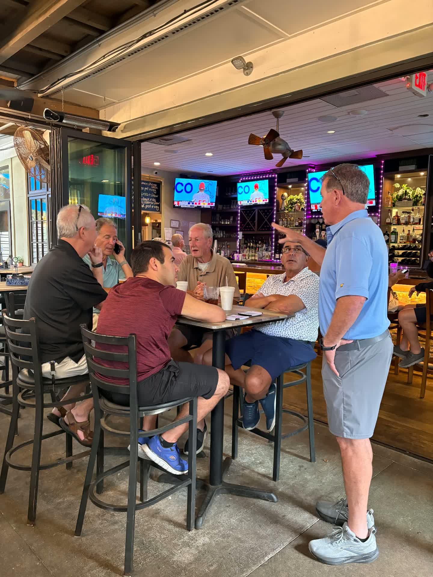 Dave Ferguson talking with residents over lunch