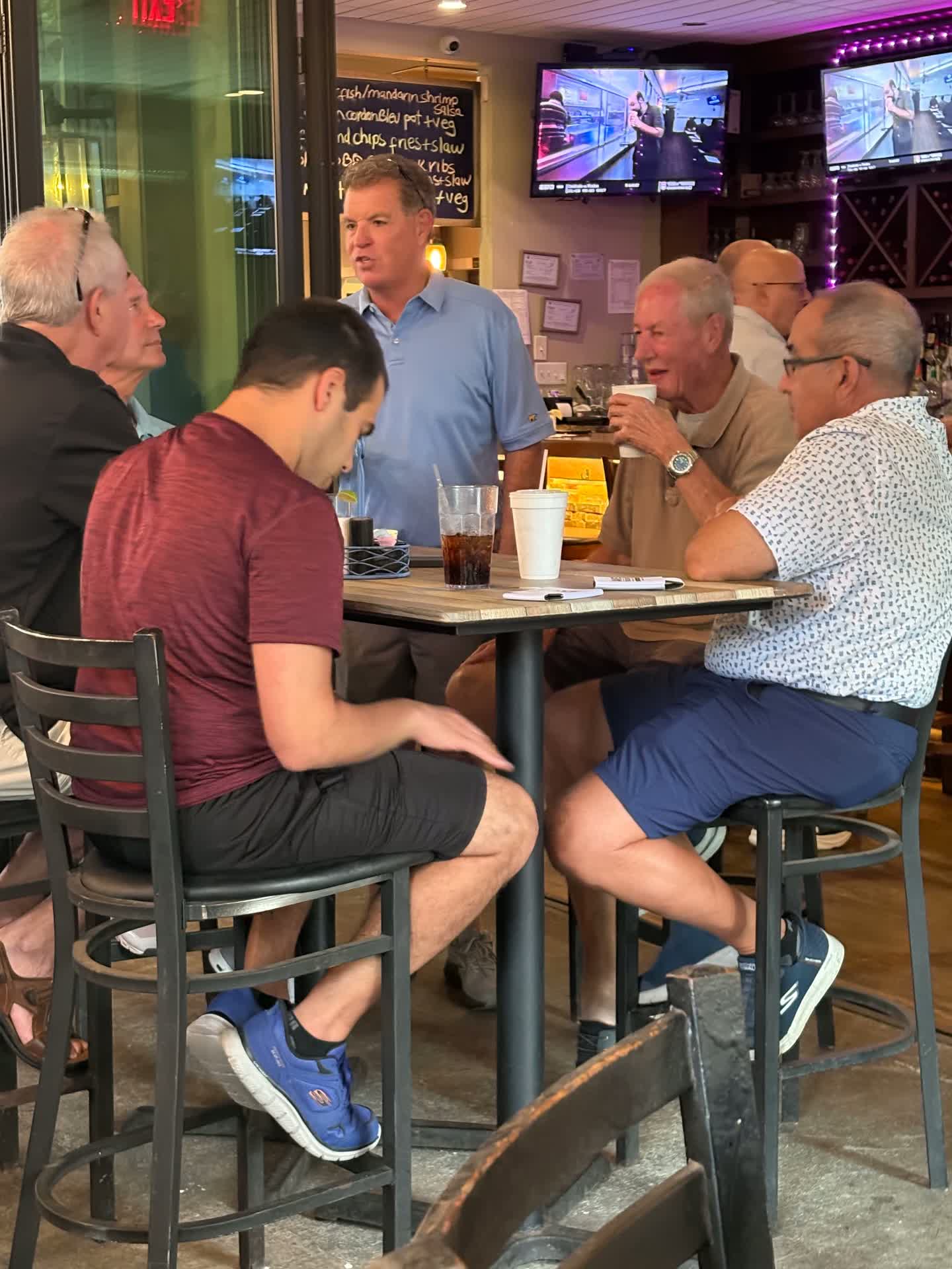 Dave Ferguson listening to residents at a local restaurant