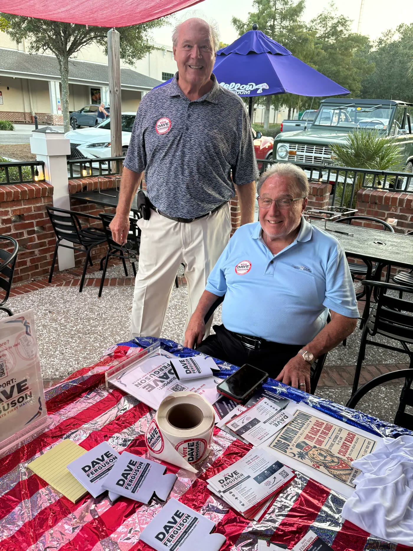 Supporters at a Dave Ferguson campaign table