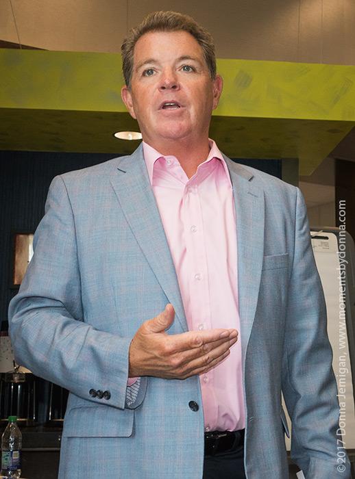 Dave Ferguson speaking with residents